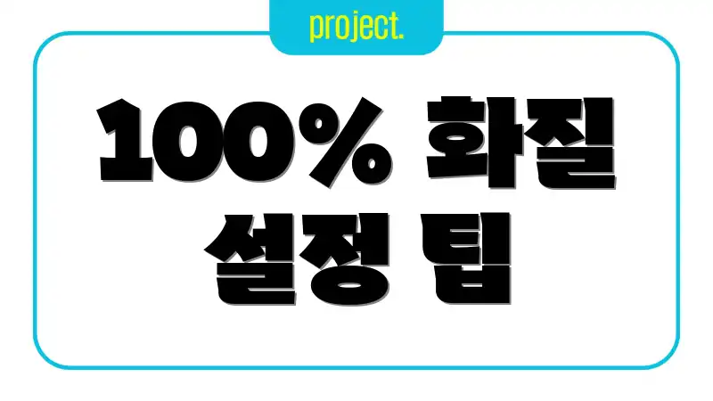 100% 화질 설정 팁