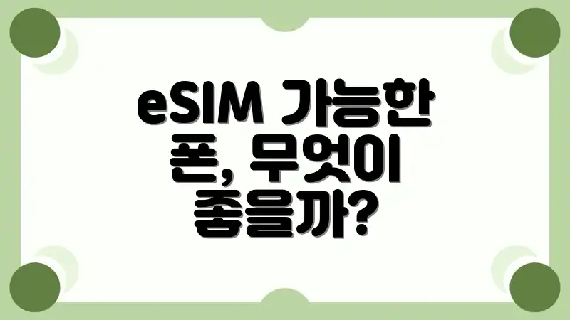 eSIM 가능한 폰, 무엇이 좋을까?