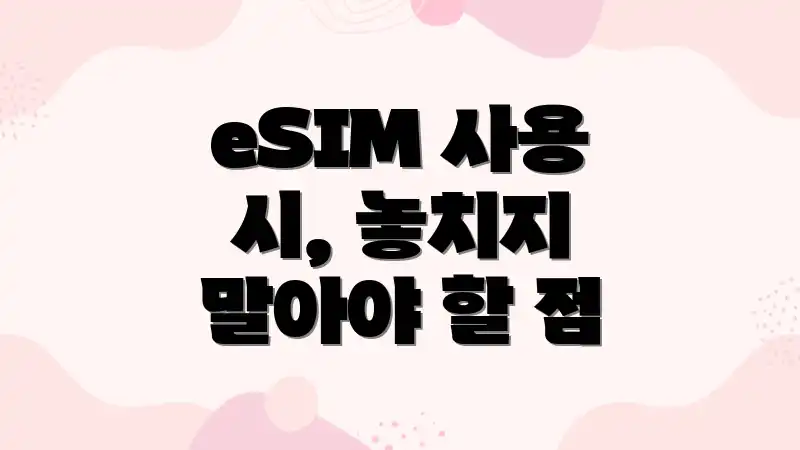 eSIM 사용 시, 놓치지 말아야 할 점