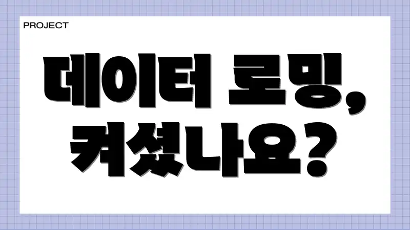 데이터 로밍, 켜셨나요?