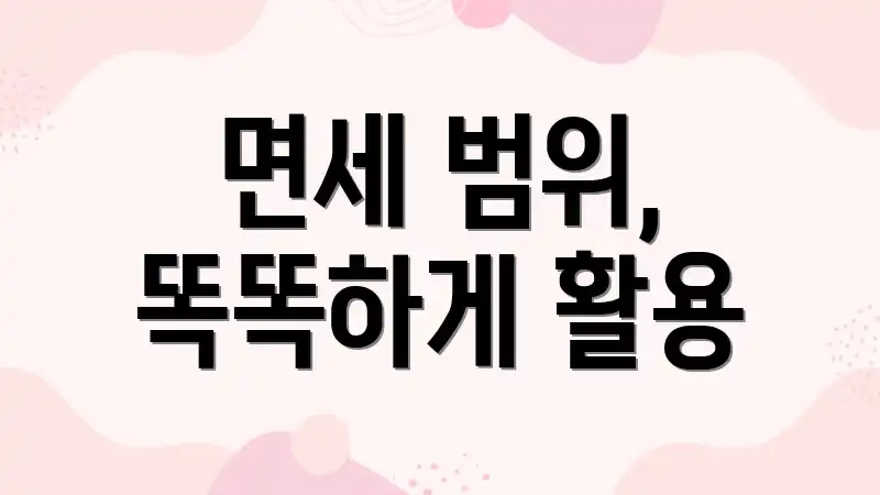 면세 범위, 똑똑하게 활용