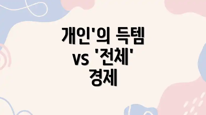 개인'의 득템 vs '전체' 경제