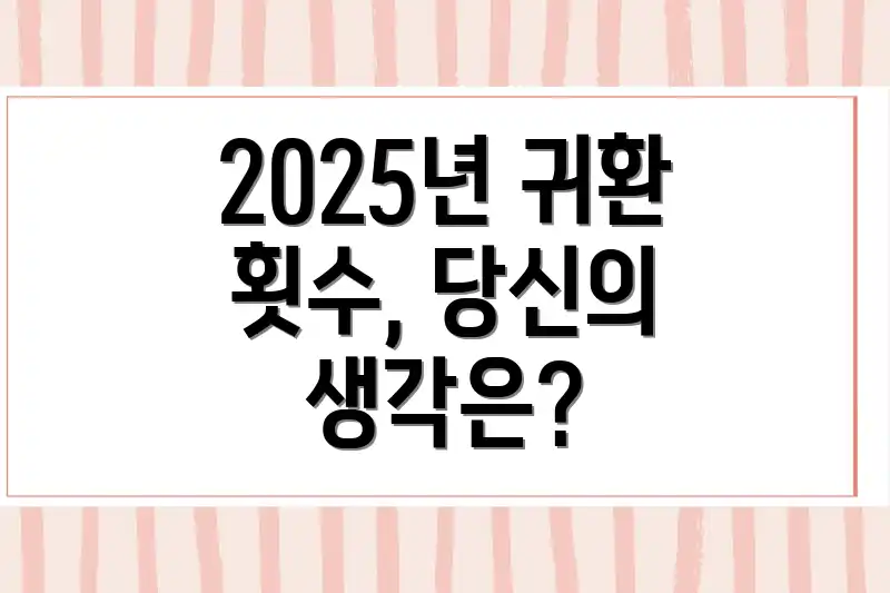 2025년 귀환 횟수, 당신의 생각은?