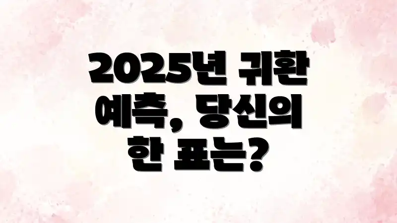 2025년 귀환 예측, 당신의 한 표는?