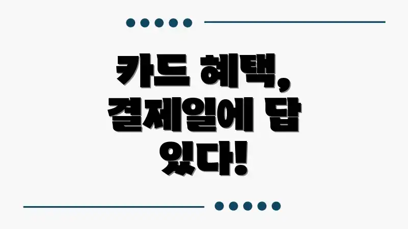 카드 혜택, 결제일에 답 있다!