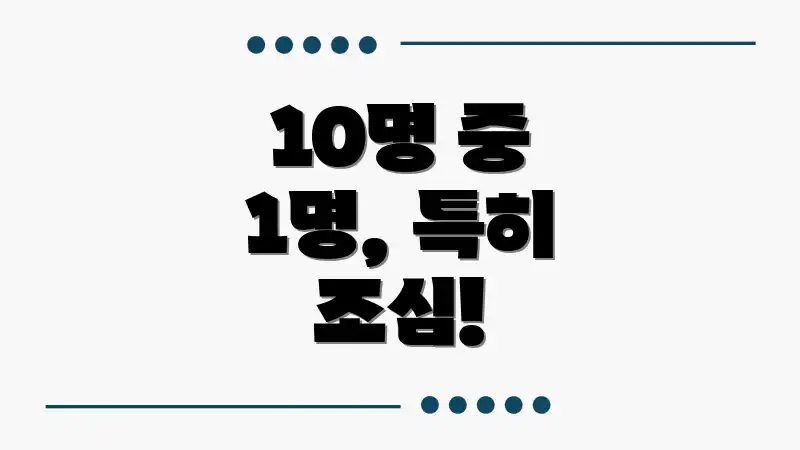 10명 중 1명, 특히 조심!
