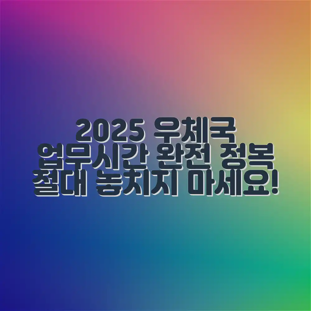 2025 우체국 업무시간 완벽 마스터